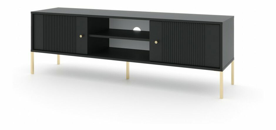 TV stolík/skrinka Isae TV (čierna + zlatá)