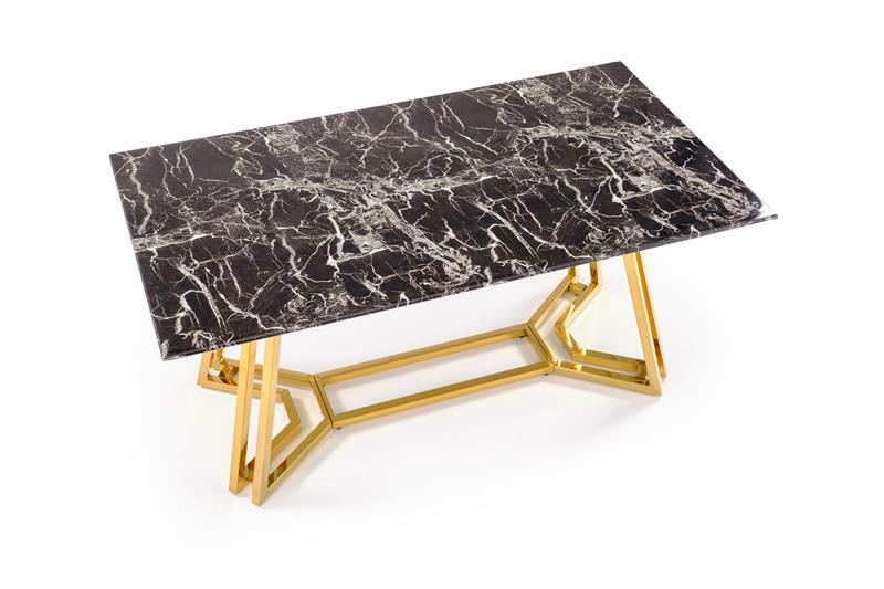 Blagovaonski stol Kamoni (crni mramor + zlatna) (za 6 osoba)