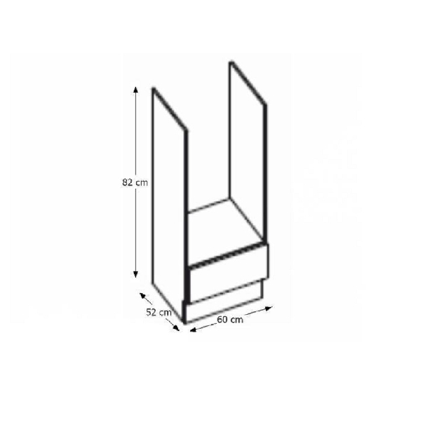 Dulap inferior de bucătărie sub cuptor 60 DG Pleitton (Gri ultralucios)