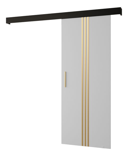 Uși culisante 90 cm Sharlene V (alb mat + negru mat + auriu)