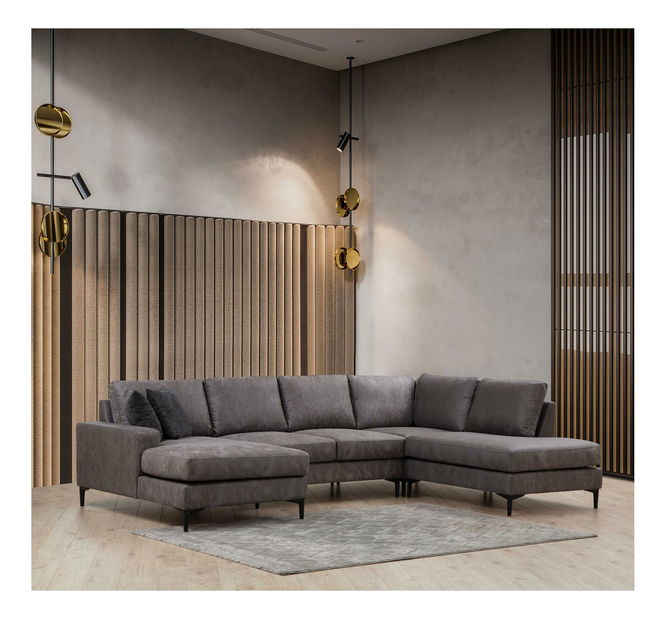 Kutna garnitura U Portobeno 1 (antracit + crna)