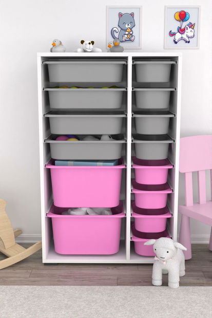 Organizator jucării Dremonka 7 (alb + Gri + roz)