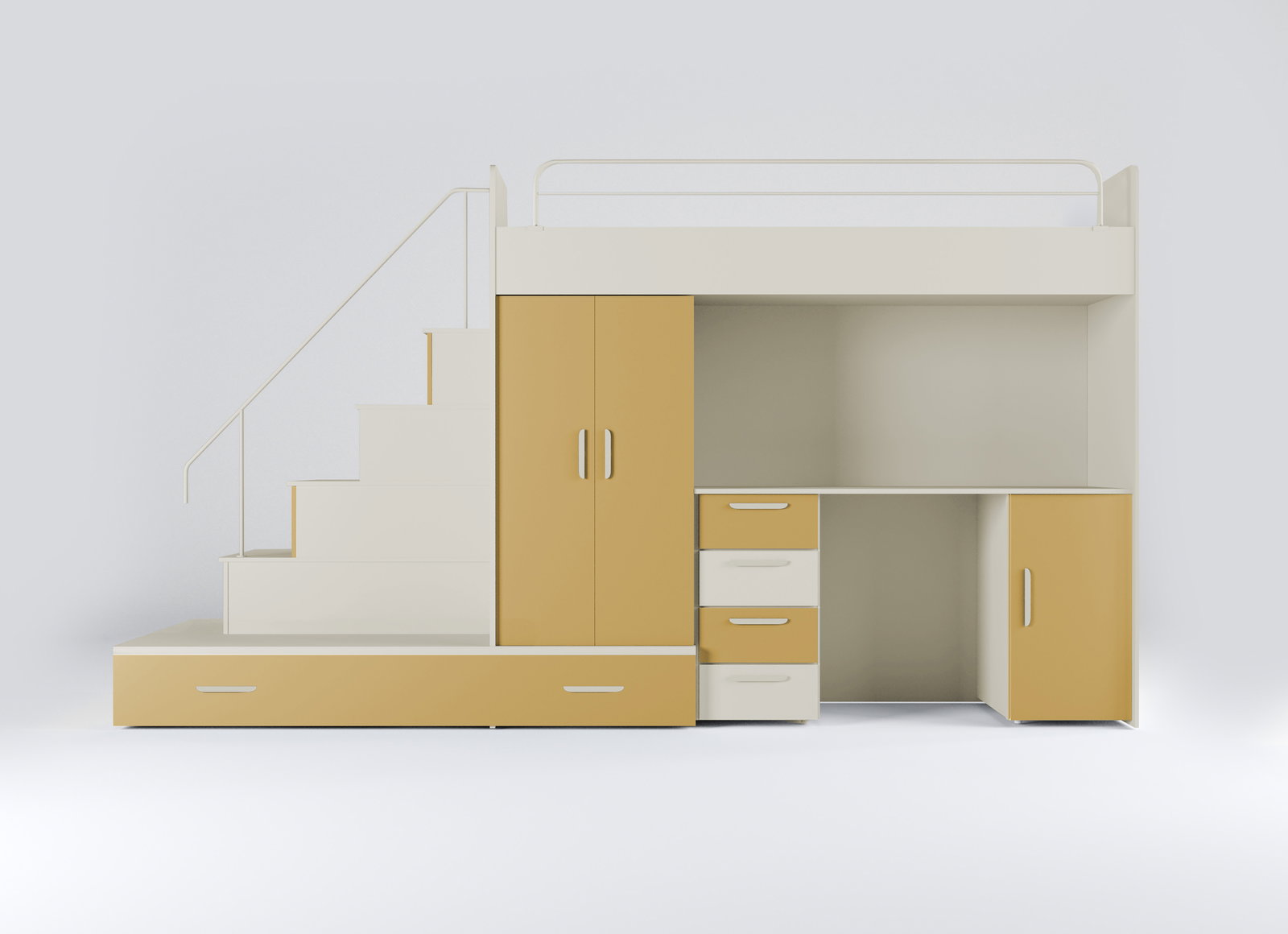 Dječji krevet Ruby V (kašmir + žuta) (s podnicom)