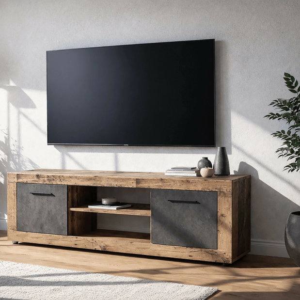 TV stolík/skrinka Blaho RTV (dub + grafit)