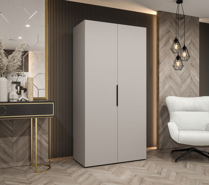 Ormar za garderobu 100 cm Mirabella 1 (kašmir + crna)