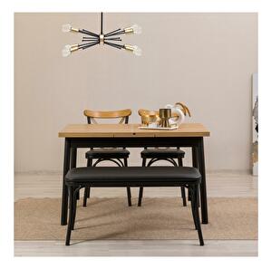 Set mobilier sufragerie Duvasa 21 (negru) (pentru 4 persoane)