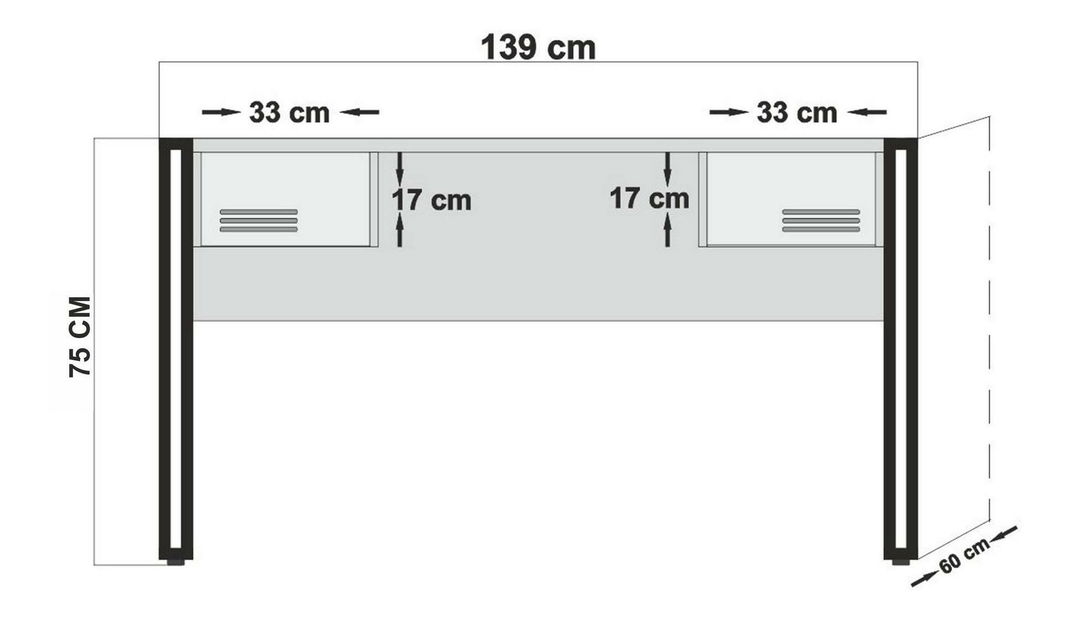 Tanulószoba Cosmopolitan 29 (atlanti fenyő + fekete)