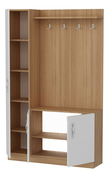 Mobilier hol Neturella (alb + teak)