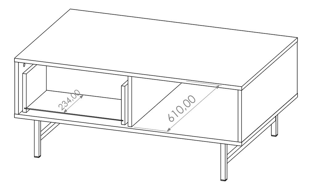 Măsuță cafea Presto STO (Negru mat + captains deck)