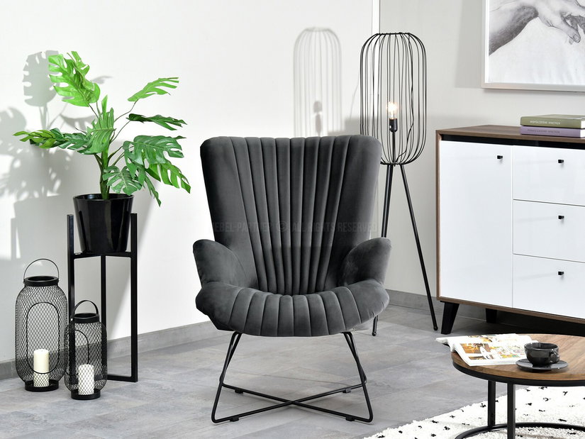 Fotoliu relax Nuttshell (grafit + negru)