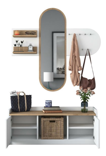 Mobilier hol Vosiku 3 (alb + nuc)