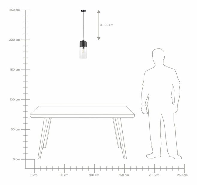 Závesná lampa Pursat (čierna)