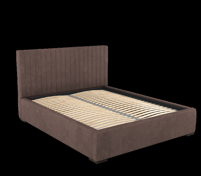Čalúnená posteľ 140x200 cm Veggie (hnedá)