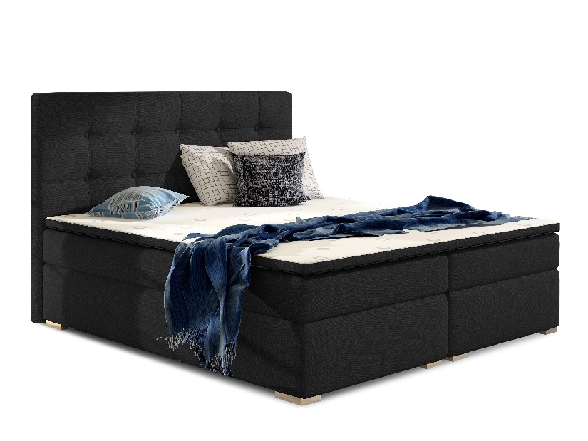 Manželská posteľ Boxspring 140 cm Irma 01 (čierna)