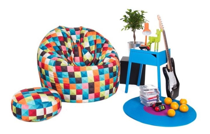 Fotoliu puf cu taburete Ufony XXXL (multicolor)