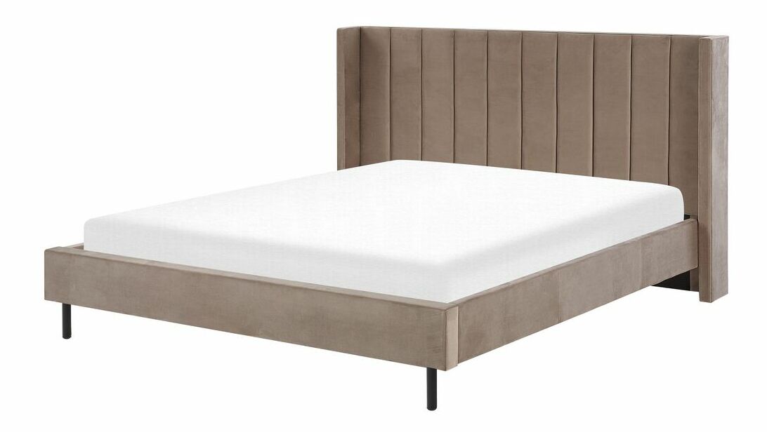 Bračni krevet 180 cm Vue (sivo-bež) (s podnicom)
