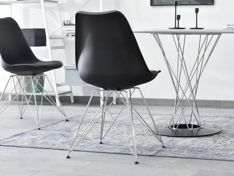 Stolica Large Rod (crna + krom)