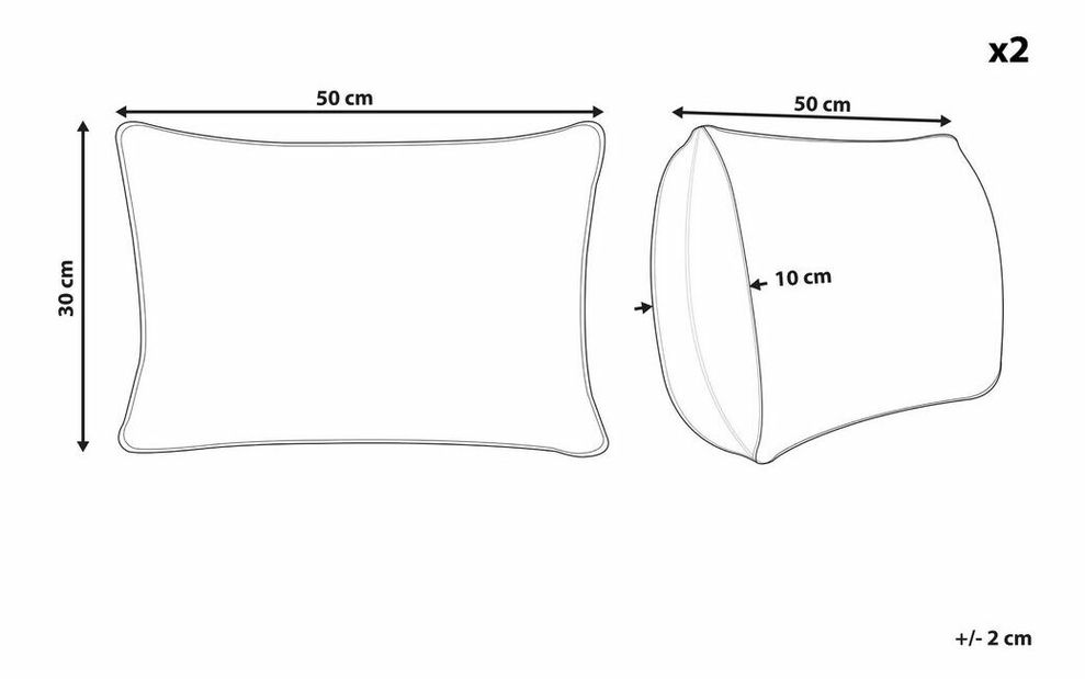 Sada 2 ozdobných vankúšov 30 x 50 cm Inully (oranžová)