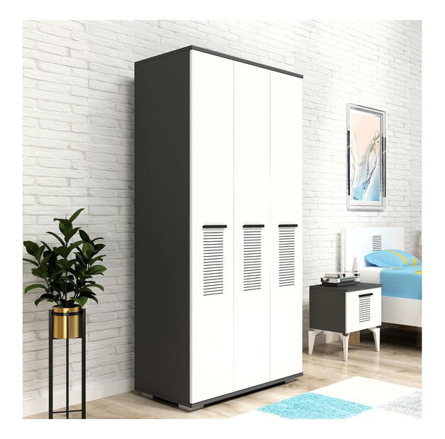 Ruhásszekrény Asemolla C (antracit + fehér)