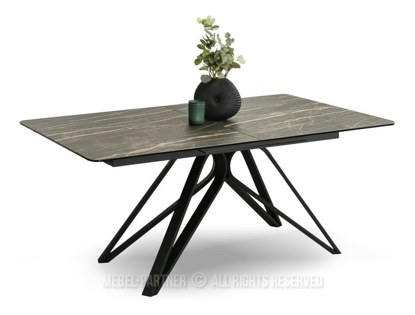 Blagovaonski stol Venda (crni mramor + crna)