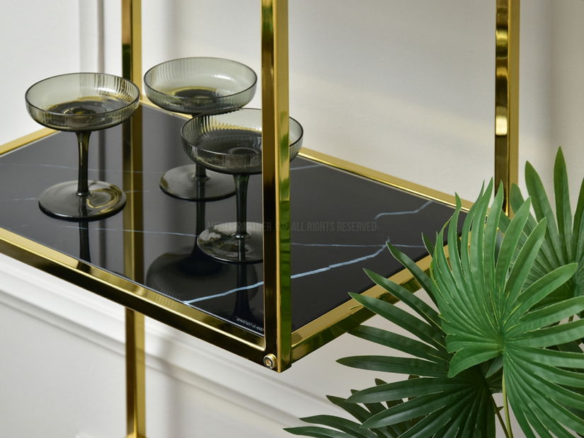 Regál Crips (fekete márvány + arany)