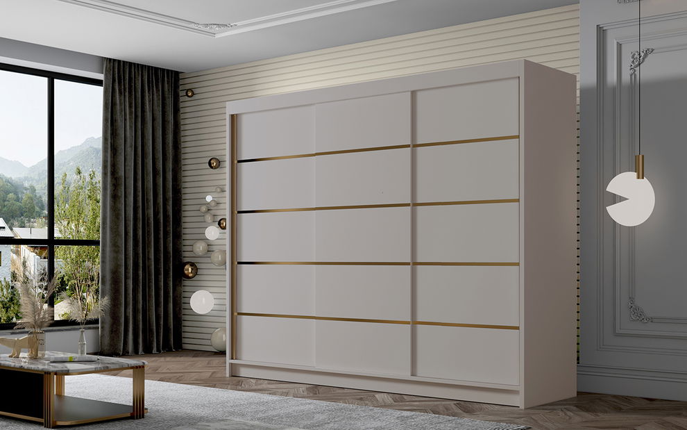 Šatníková skriňa s posuvnými dverami Amby VII (kašmír)