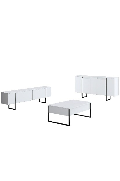 Mobilier living Luna (Alb + Negru)