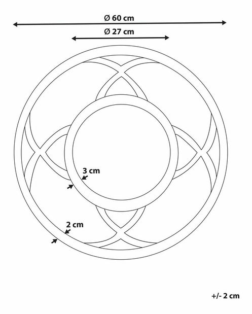 Fali tükör Iztza (világos fa)