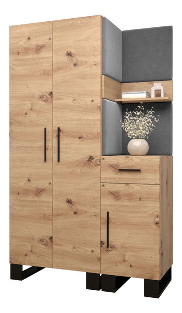 Predsieňová zostava Amanda 6 (dub artisan + tmavosivá)