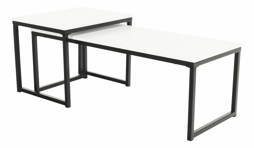 Set 2 ks konferenčných stolíkov Kastty typ 2 (biela + čierna)