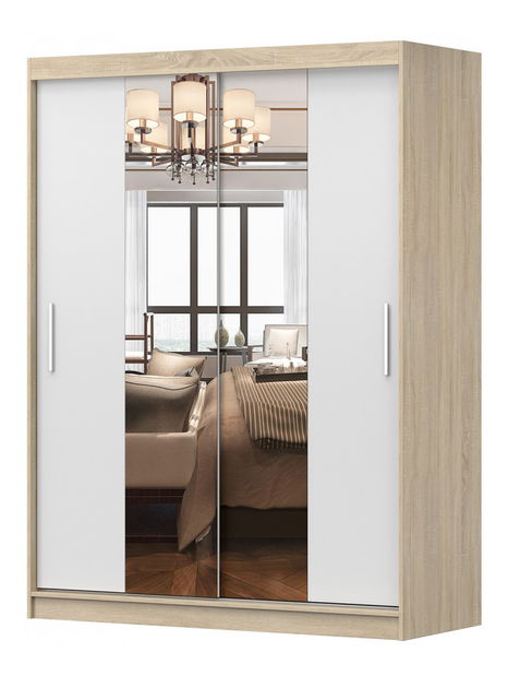 Ormar za garderobu Viola 01 (hrast sonoma + bijela)