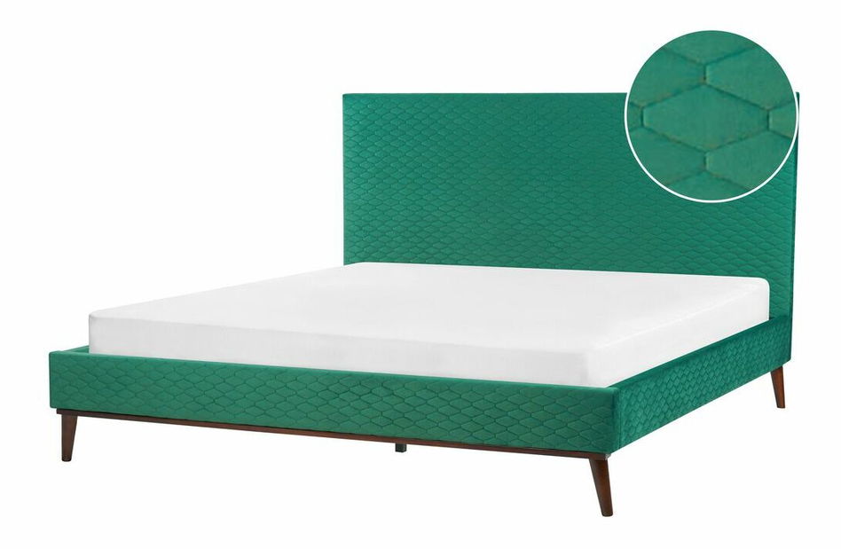 Manželská posteľ 180 cm Betuel (zelená) (s roštom)