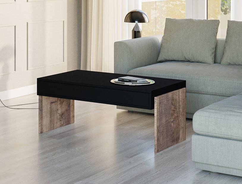 Konferenčný stolík Zantra (čierna + dub colonial grange)