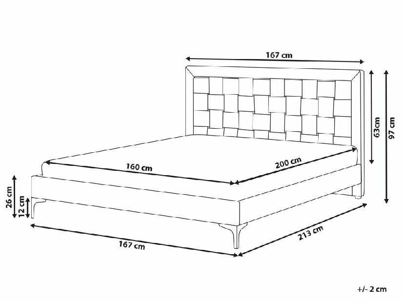 Bračni krevet 160 cm Linux (crna)