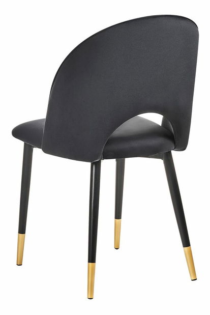 Set 2 buc. scaune pentru sufragerie MAGI (stofă) (negru)