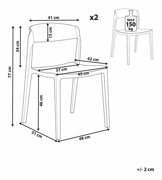 Set 2 buc scaune de sufragerie Seasar (verde) 