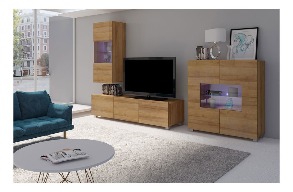 Mobilier living Calabria C7 (Stejar auriu) (fără iluminat)