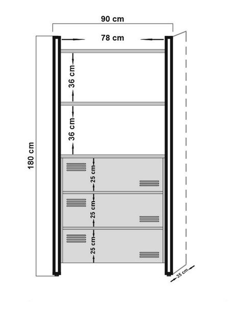 Tanulószoba Cosmopolitan 29 (atlanti fenyő + fekete)