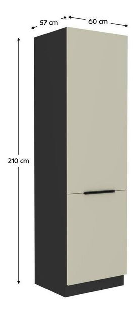 Dulap de bucătărie pentru alimente Arikona 60 DK 210 2F (cashmir + negru 