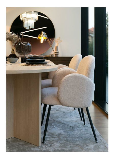 Blagovaonska stolica Smith (svijetlobež + crna)