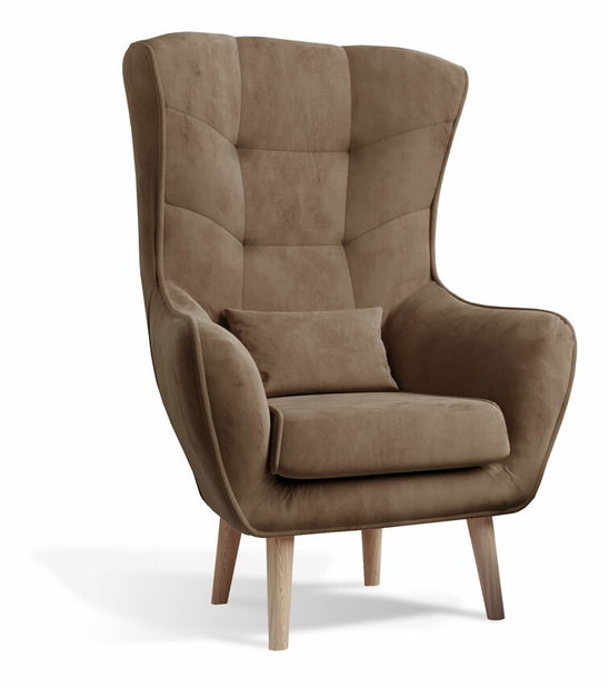 Kreslo ušiak Agueda Typ 01 (svetlohnedá)