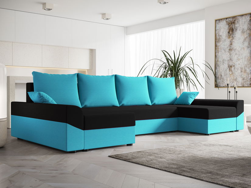 Colțar în formă de U Dusk U (turcoaz + Negru)