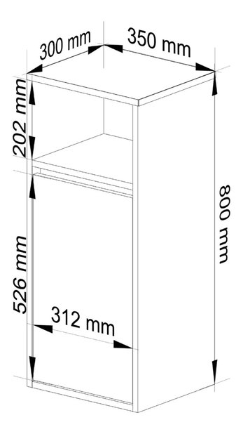 Fürdőszobaszekrény Vambos W35 1D 1W (fehér + sonoma tölgy)