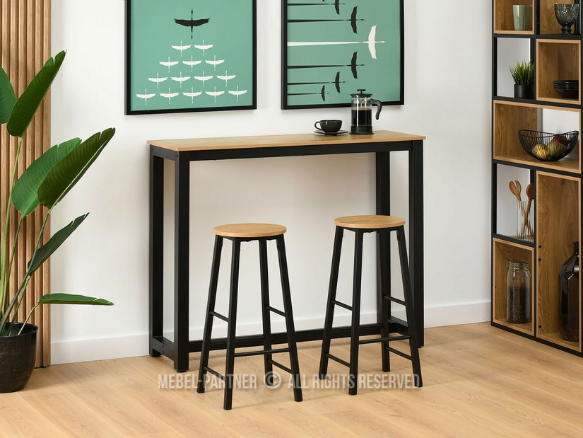 Blagovaonski set Remma (hrast + crna) (za 2 osobe)