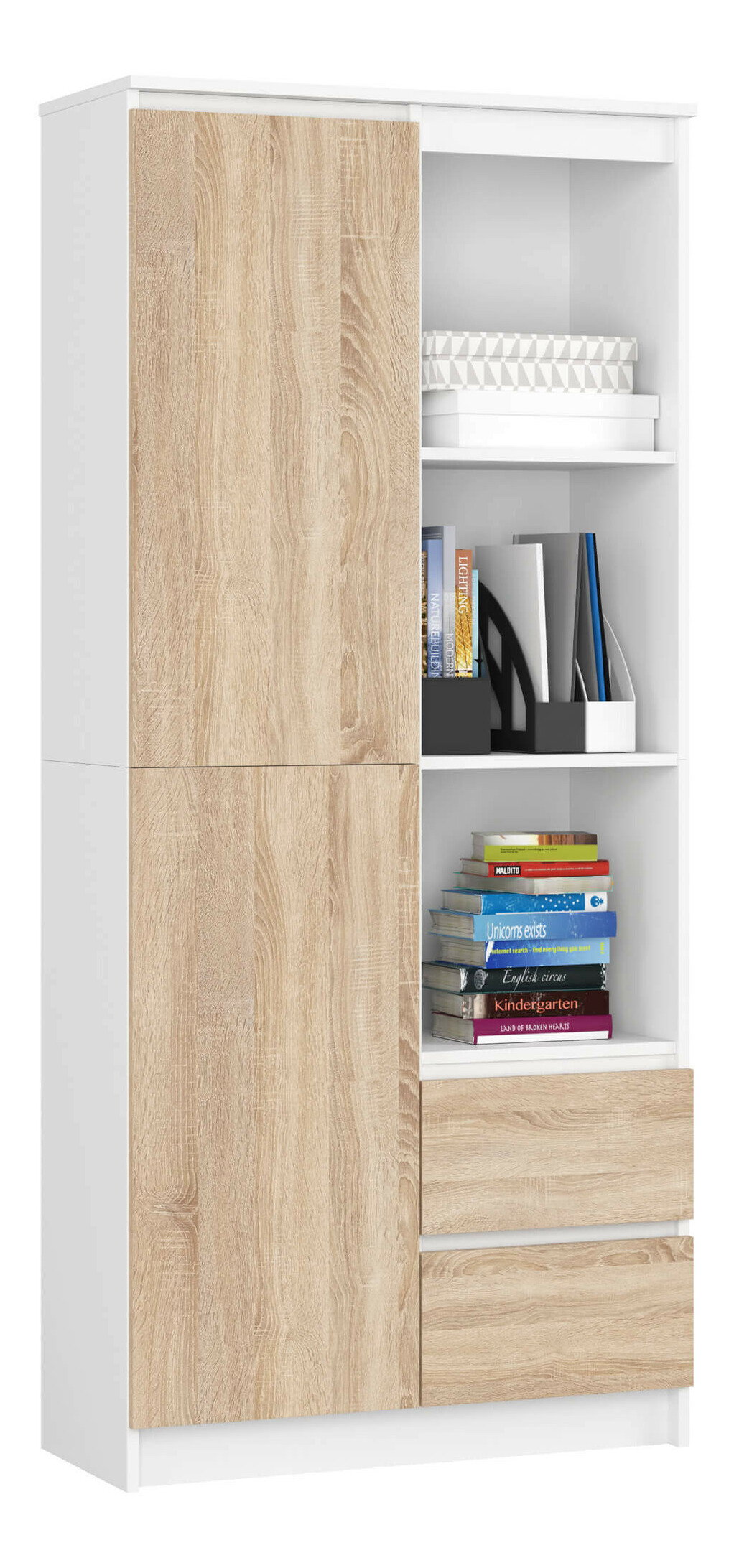 Polc Resolverse (fehér + sonoma tölgy)