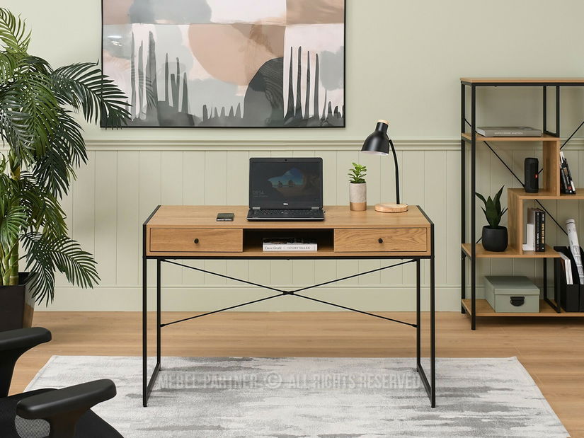 Masă PC Nills (stejar + negru)