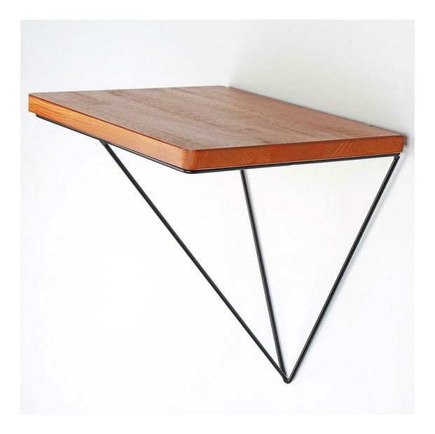 Dekorativna zidna polica Duvelo 7 (orah + crna)