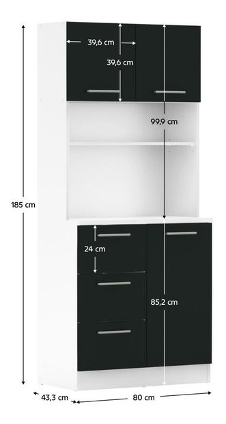 Kuhinjski kutak Lester NEW (bijela + crna)