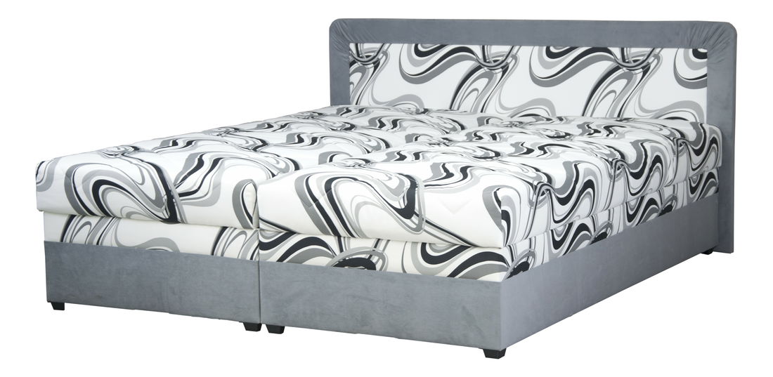 Manželská posteľ 160 cm Blanár Bologna (sivá) (s roštom a matracom)