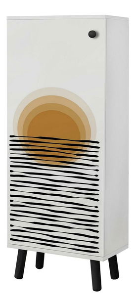 Pantofar Beside 23 (alb + negru)